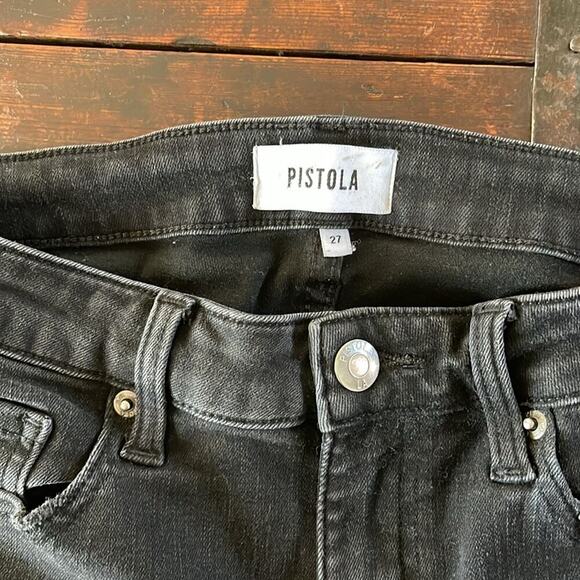 Pistola Black/Gray Wash Skinny Jeans Size 27 - Picture 4 of 5